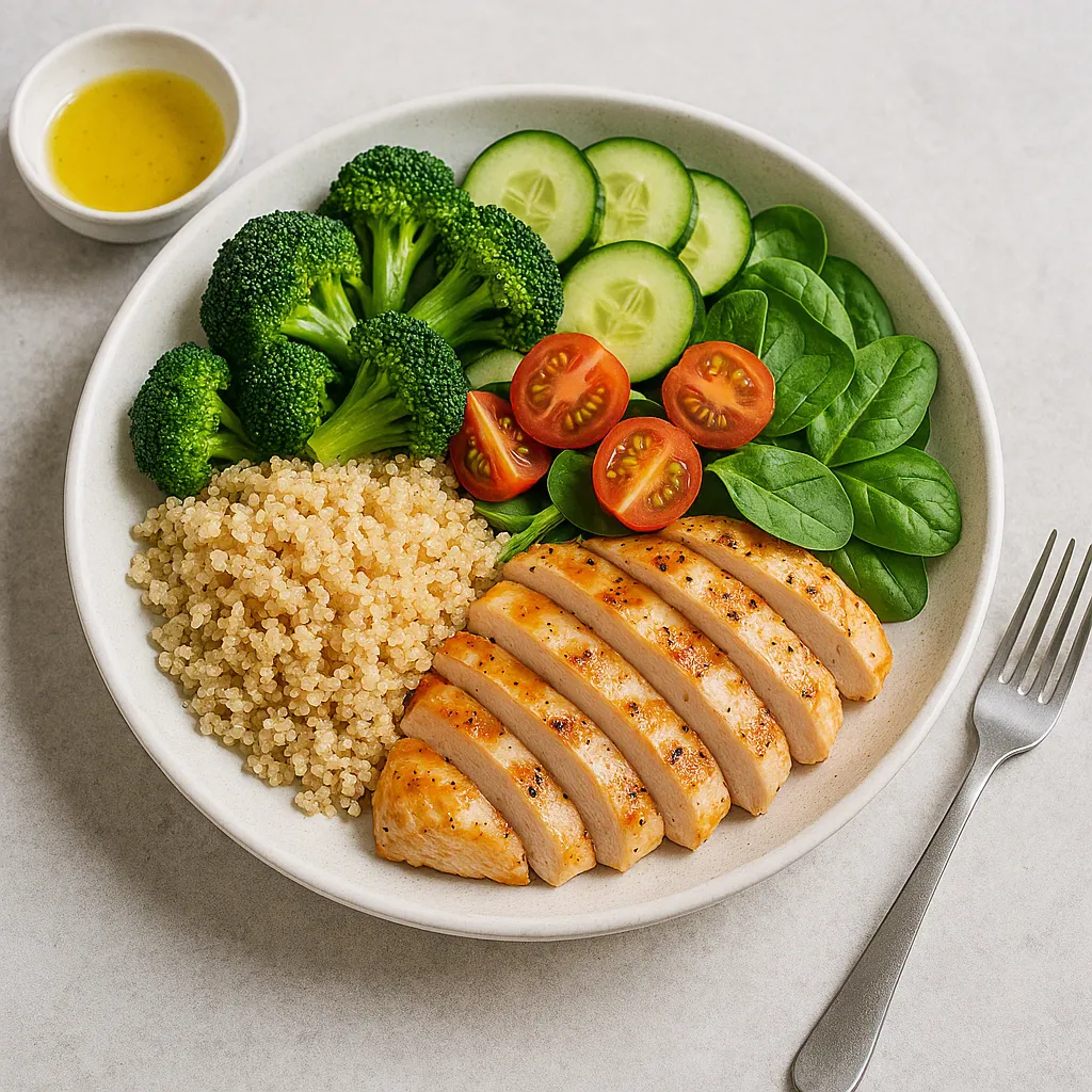 Plato de comida saludable